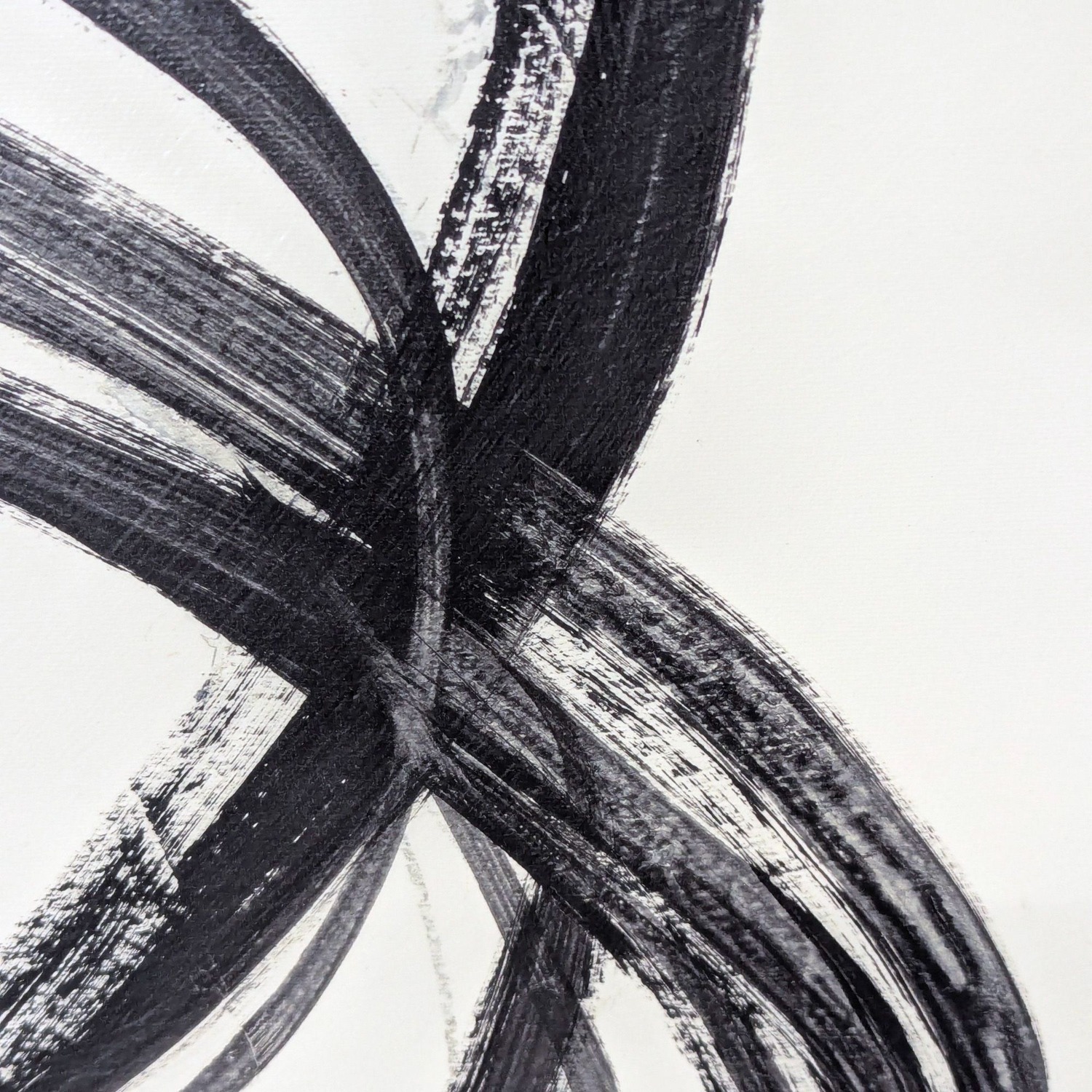 Minimalist Black and White Abstract Brushstroke - image-2
