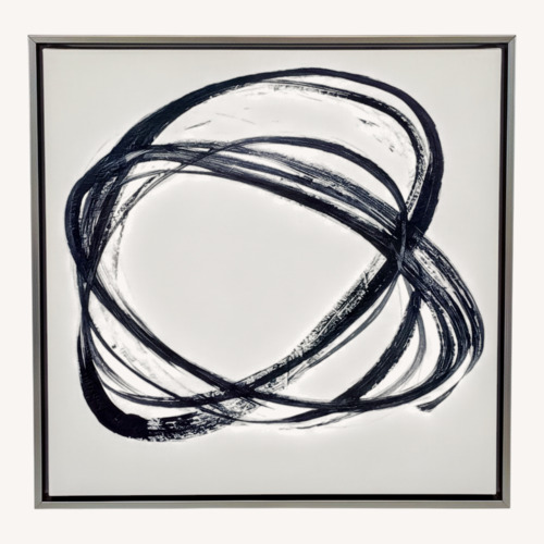 Used Minimalist Black and White Abstract Brushstroke for sale on AptDeco