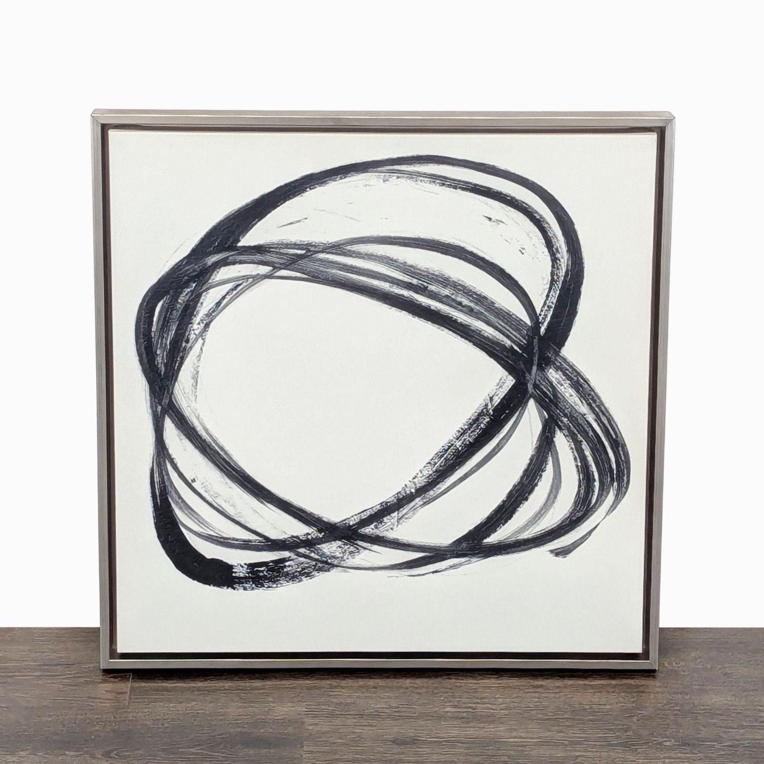 Minimalist Black and White Abstract Brushstroke - image-1
