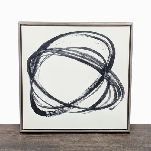 Used Minimalist Black and White Abstract Brushstroke for sale on AptDeco