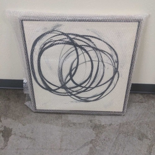 Used Modern Abstract Black and White Swirl Framed for sale on AptDeco