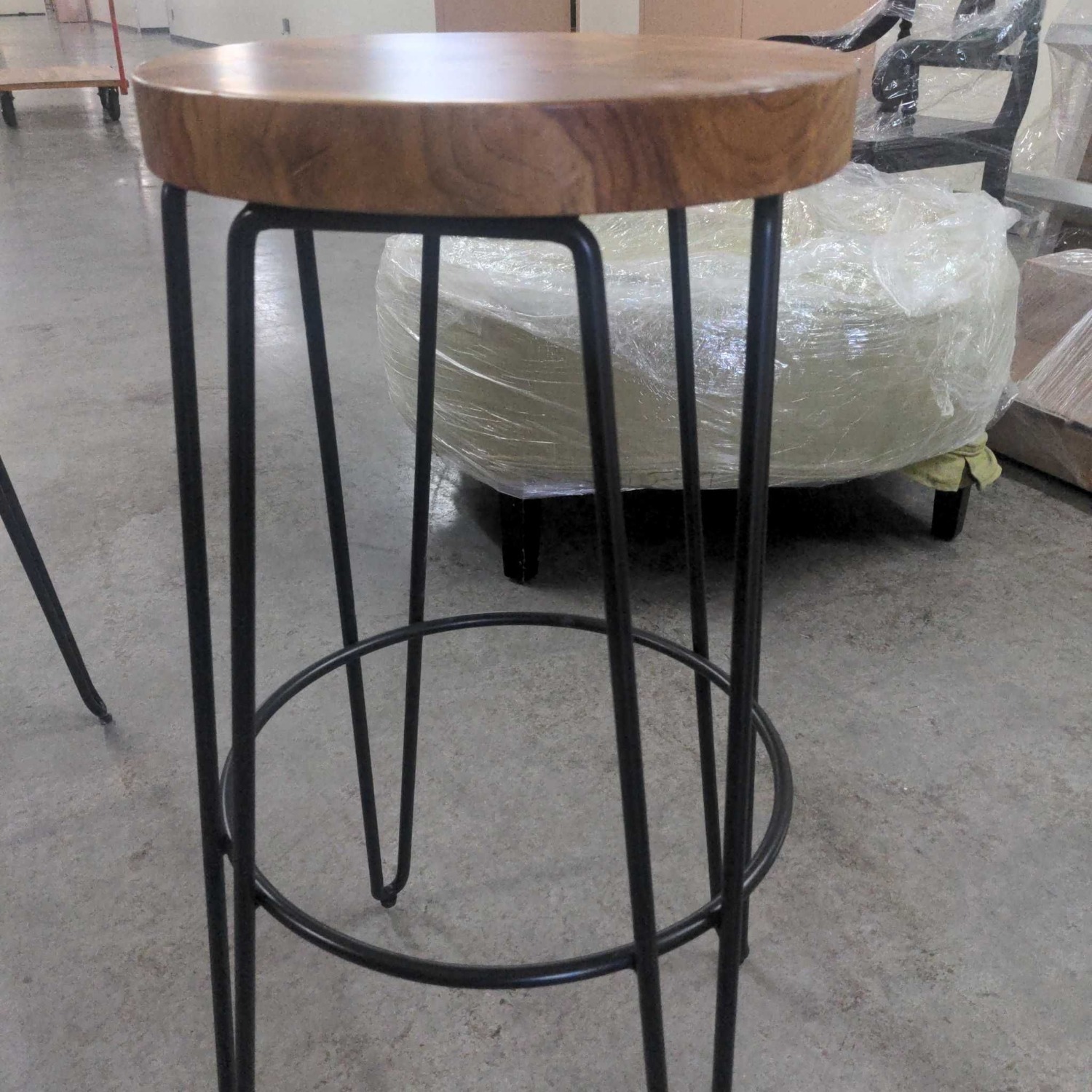 Crate & Barrel Hairpin Leg Stool - image-1