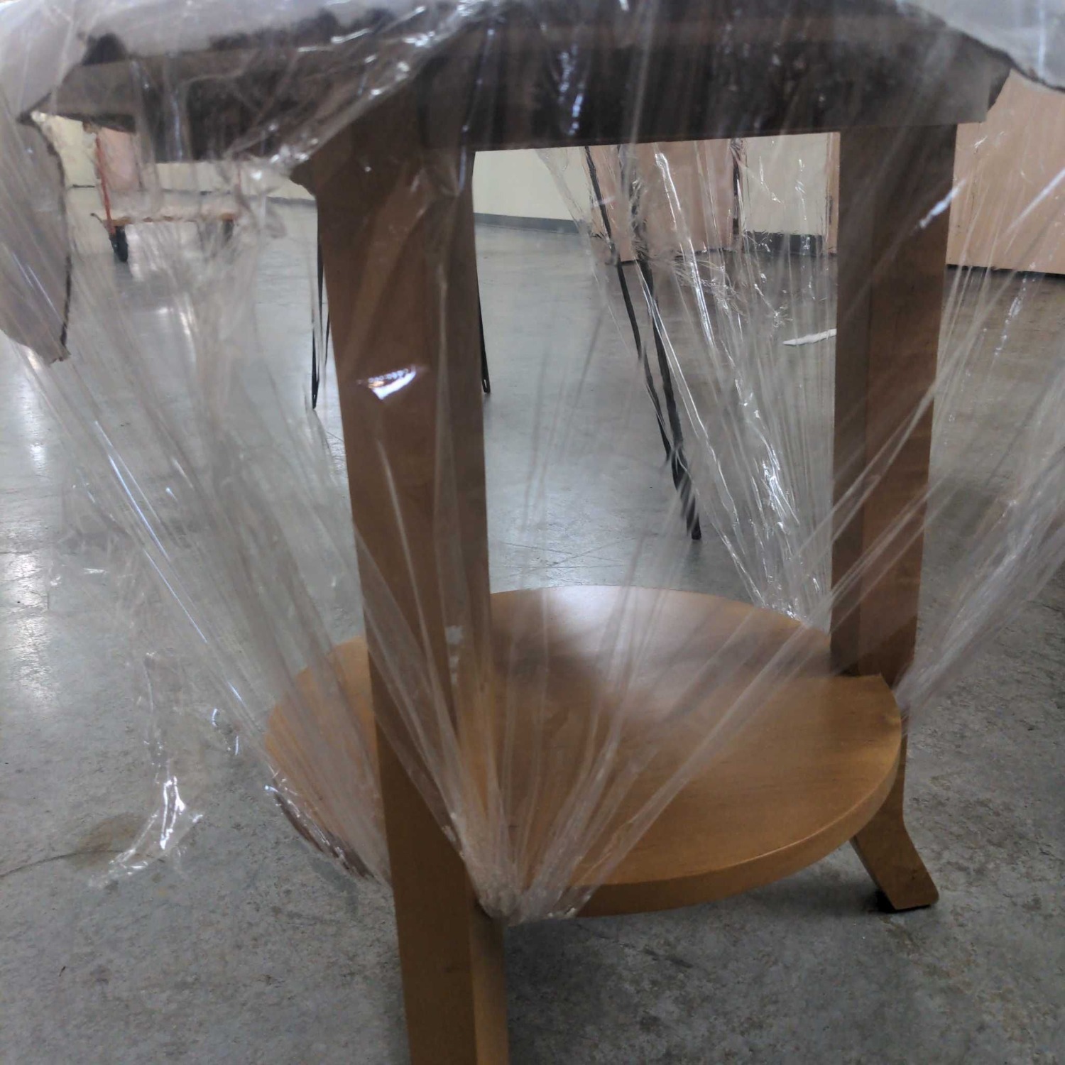 Three Leg End Table with Shelf - image-1