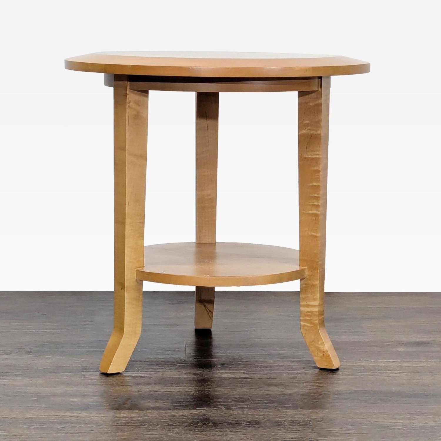 Three Leg End Table with Shelf - image-3
