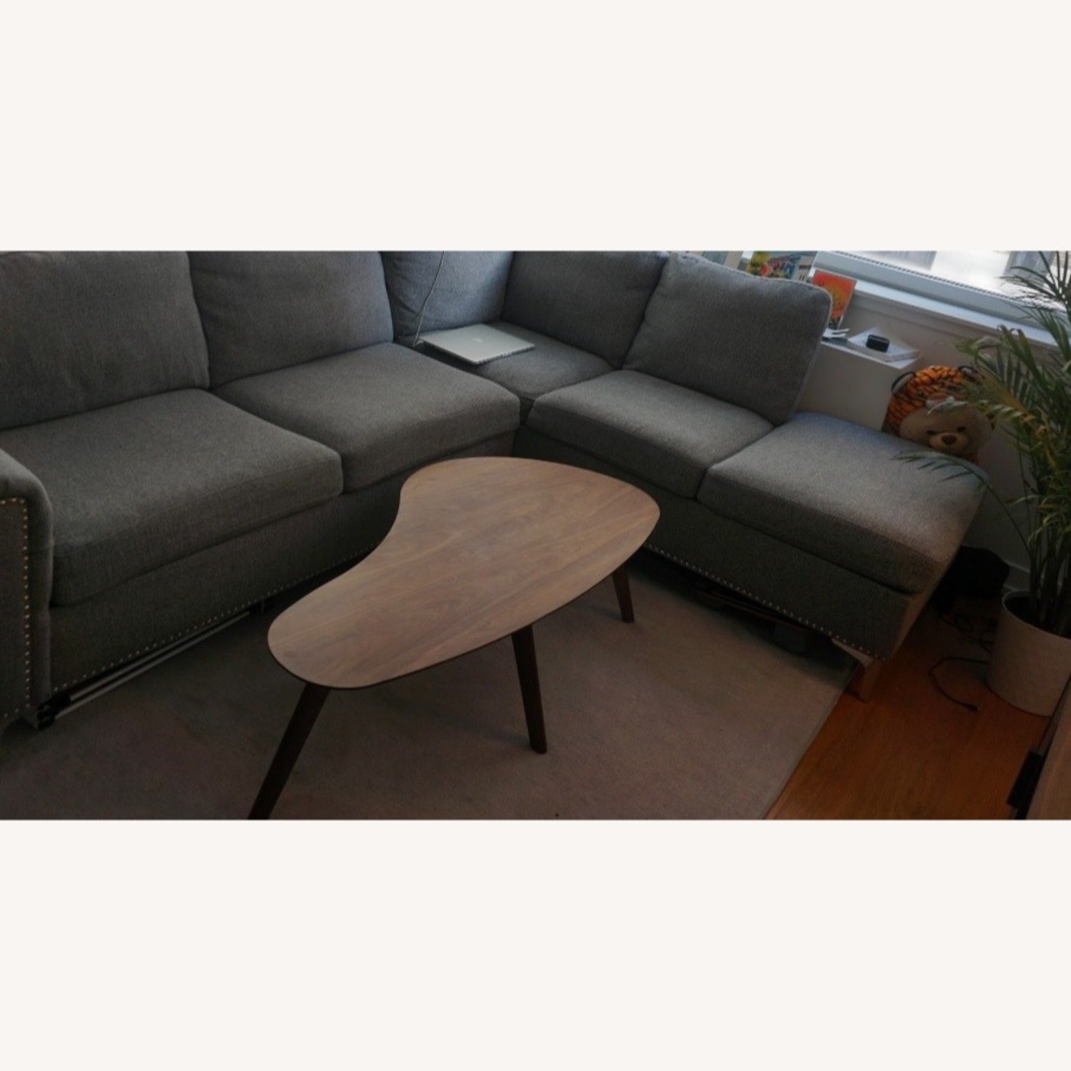 Orren Ellis Modern Gray L-Shaped Sectional - image-3