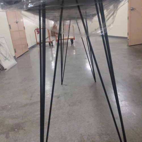 Used Wood Console Table with Metal Hairpin Legs	 for sale on AptDeco