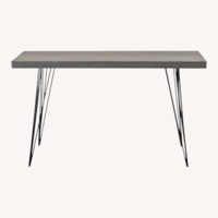 Wood Console Table with Metal Hairpin Legs	