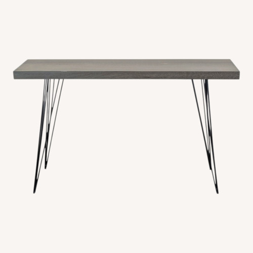 Used Wood Console Table with Metal Hairpin Legs	 for sale on AptDeco