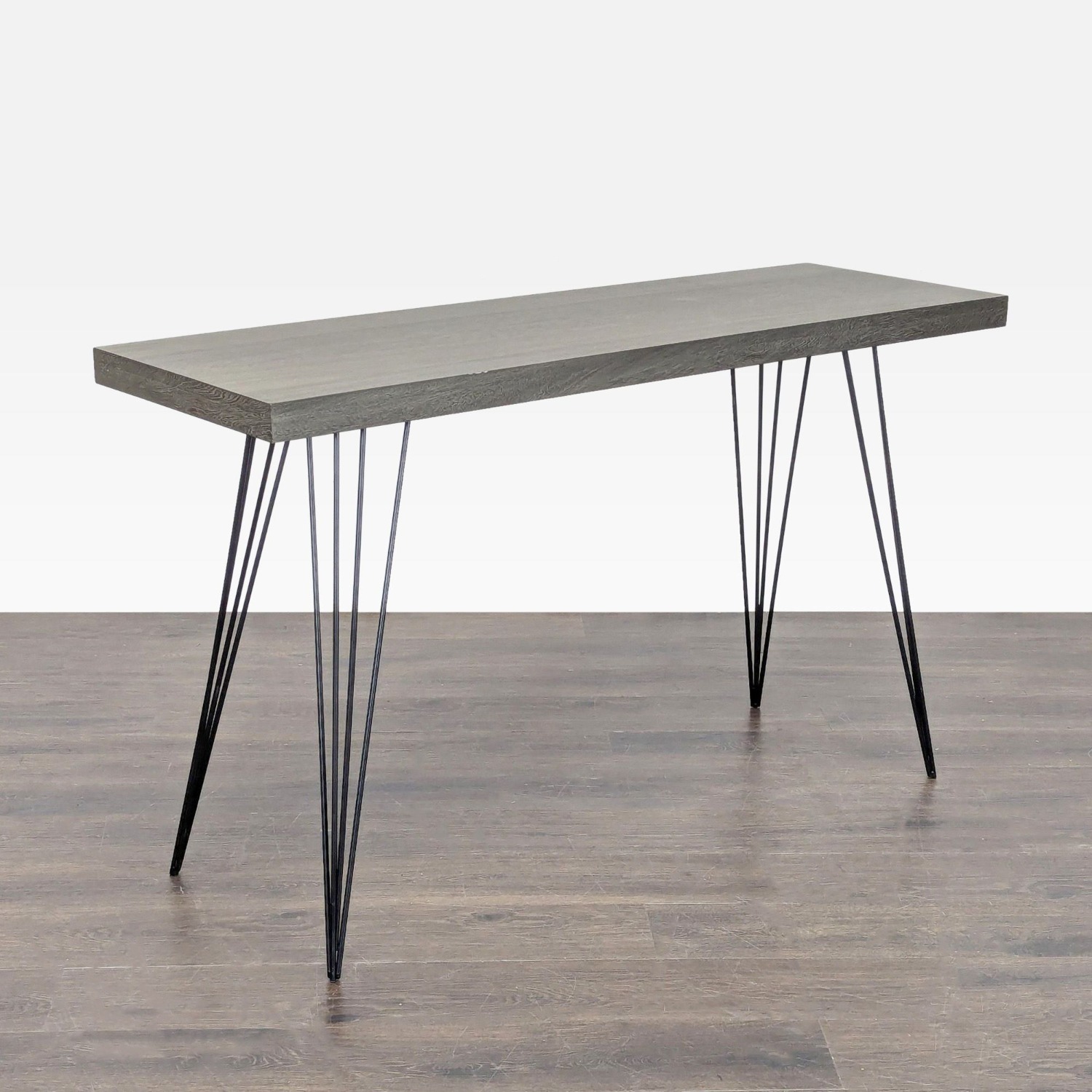 Wood Console Table with Metal Hairpin Legs - image-2