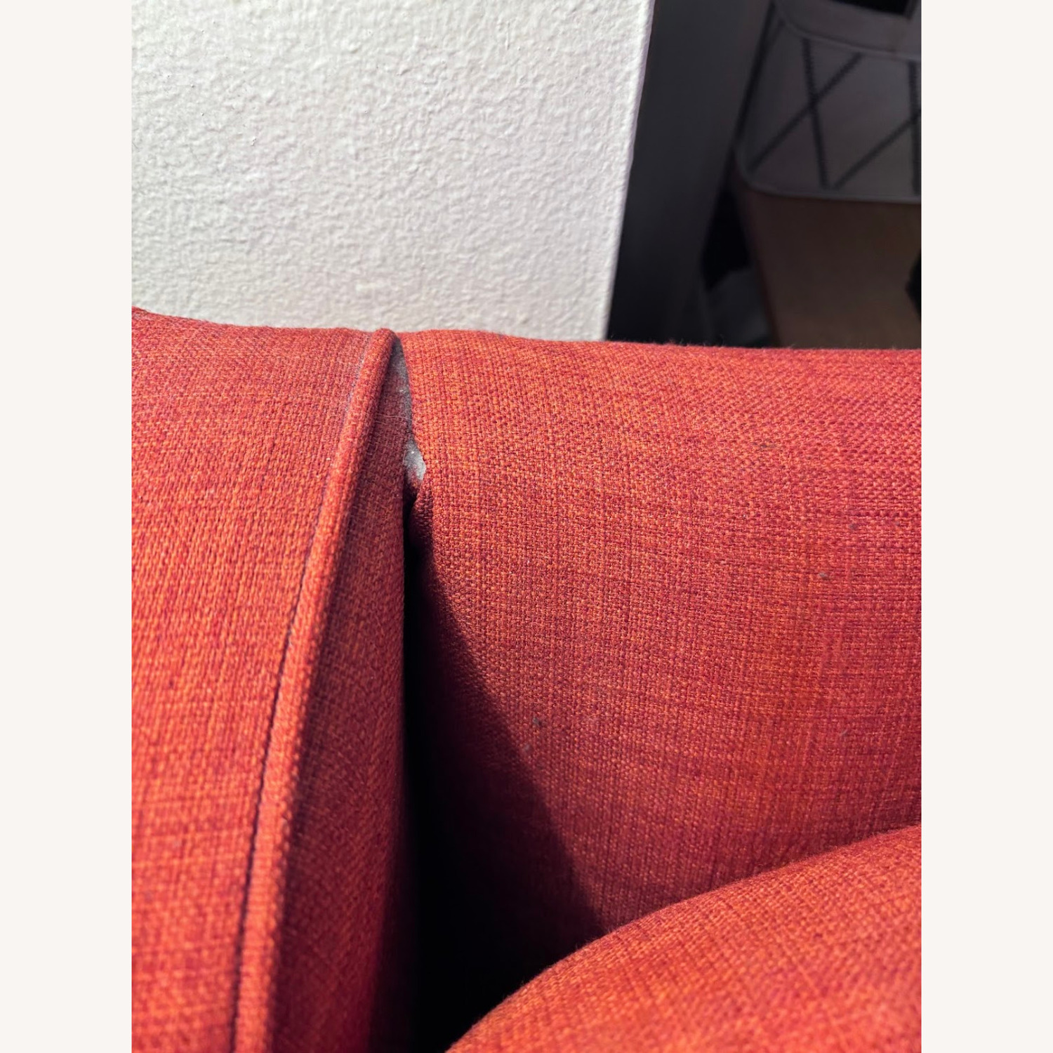 West Elm Hamilton Burnt Orange Fabric 3 Seat Sofa - image-2