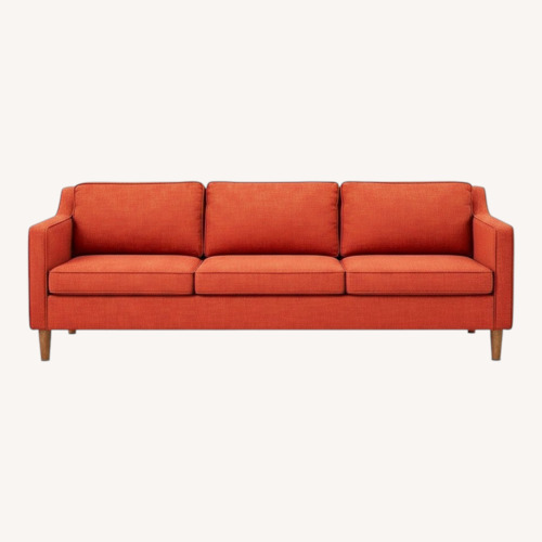 Used West Elm Hamilton Burnt Orange Fabric 3 Seat Sofa for sale on AptDeco