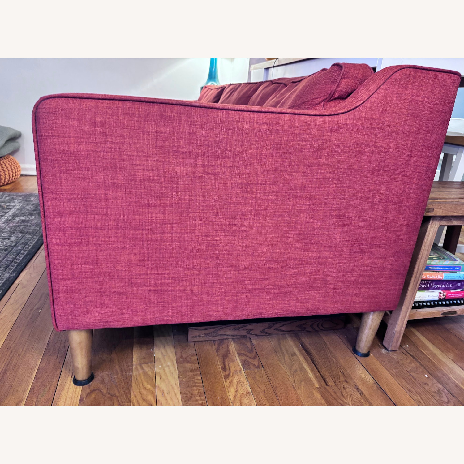 West Elm Hamilton Burnt Orange Fabric 3 Seat Sofa - image-7