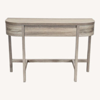 Wood One Drawer Demilune Console Table	