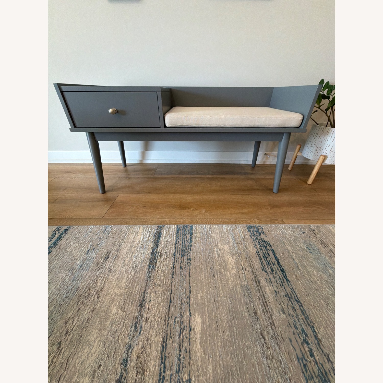 Wade Logan Light Gray Wood Bench - image-3