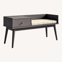 Wade Logan Light Gray Wood Bench