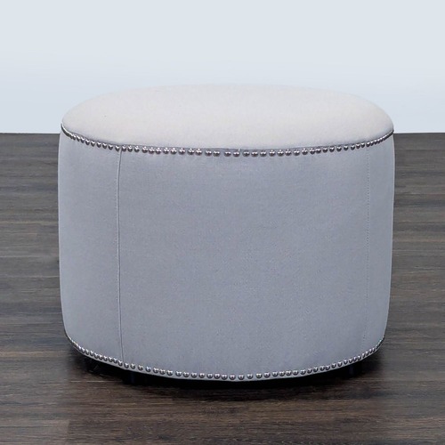 Used Safavieh Florentine Beige Linen Ottoman for sale on AptDeco