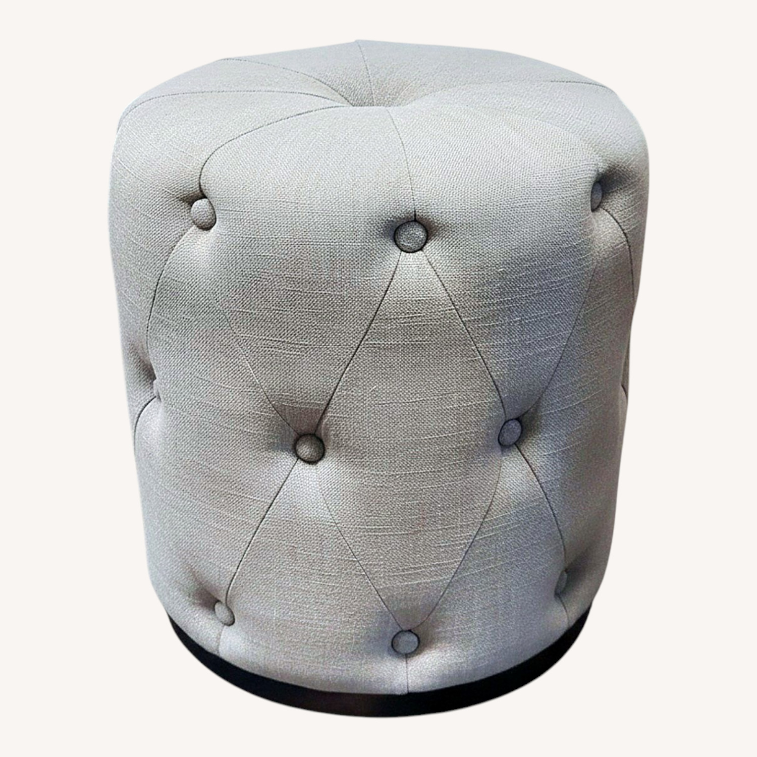 West Elm Button Tufted Drum Ottoman - image-0