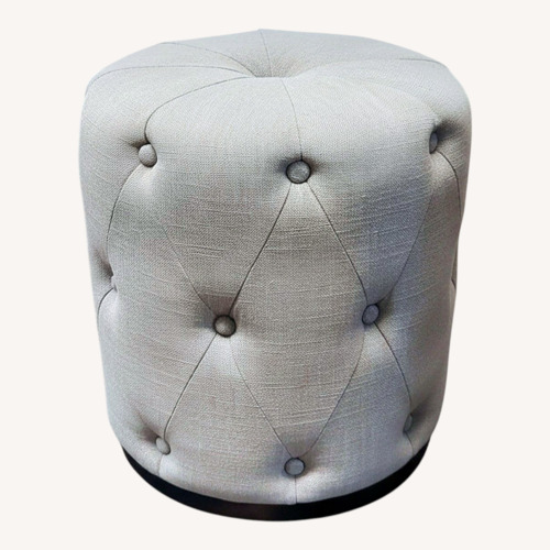 Used West Elm Button Tufted Drum Ottoman for sale on AptDeco