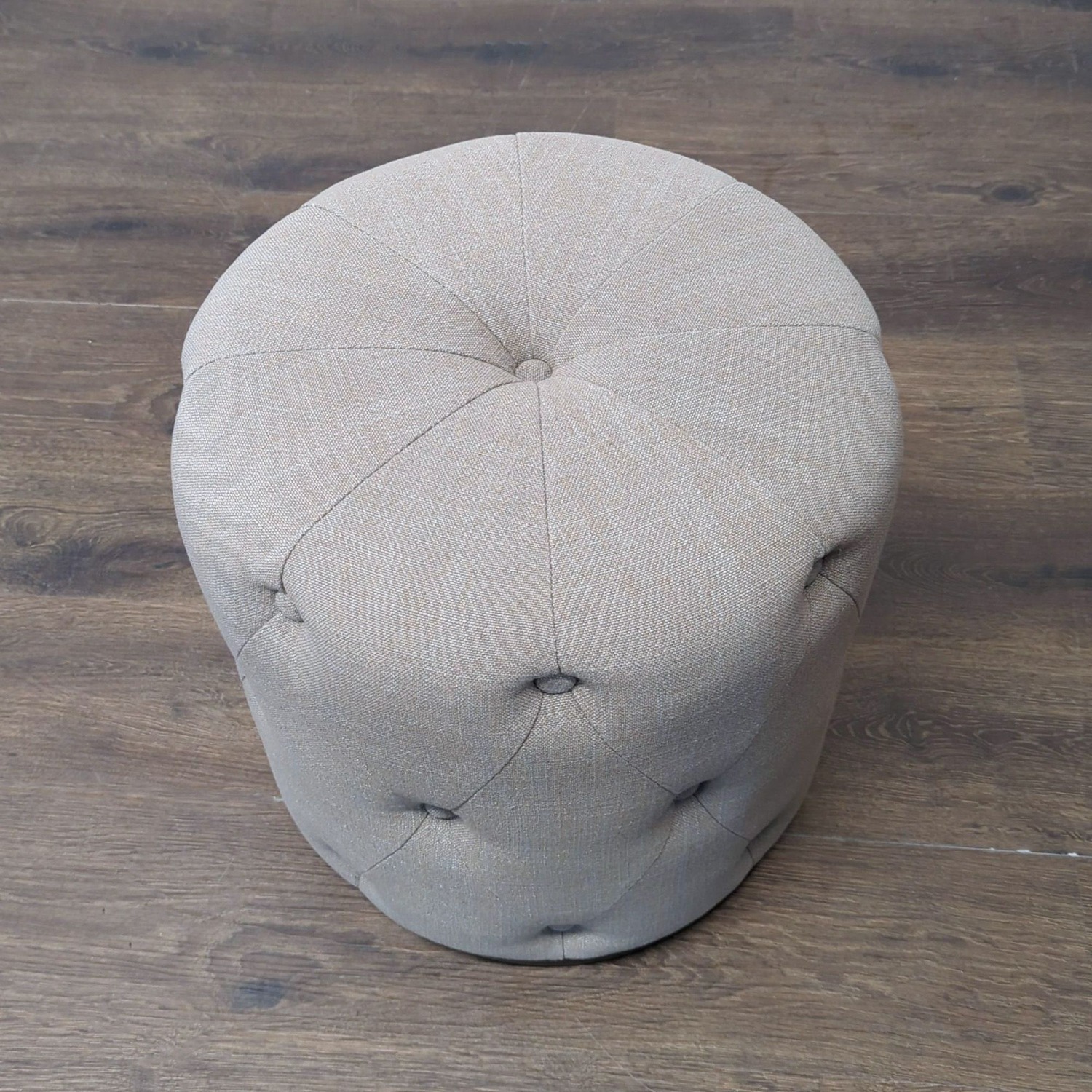 West Elm Button Tufted Drum Ottoman - image-1