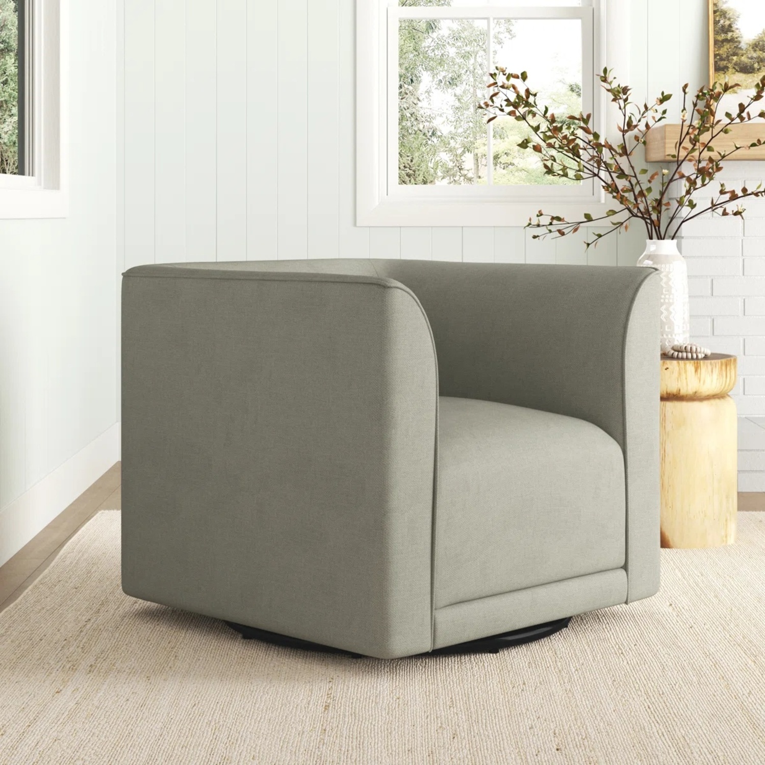 AllModern Cordoba Upholstered Swivel Barrel Chair - image-4