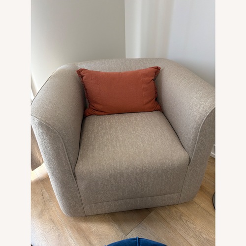 Used AllModern Cordoba Upholstered Swivel Barrel Chair for sale on AptDeco