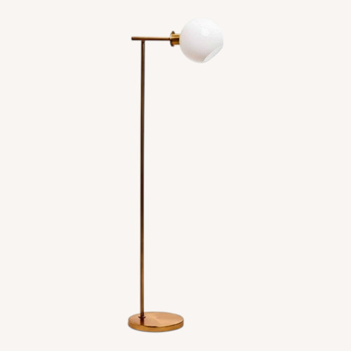 Used West Elm White Glass Floor Lamp for sale on AptDeco