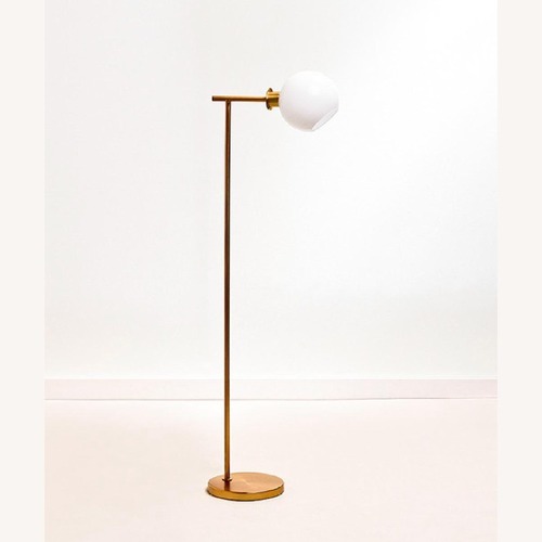 Used West Elm White Glass Floor Lamp for sale on AptDeco