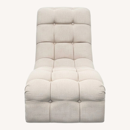 Used Modern Tufted Chaise Lounge in Beige for sale on AptDeco