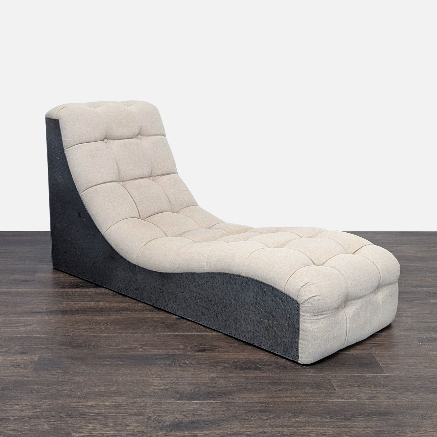 Modern Tufted Chaise Lounge in Beige  - image-2