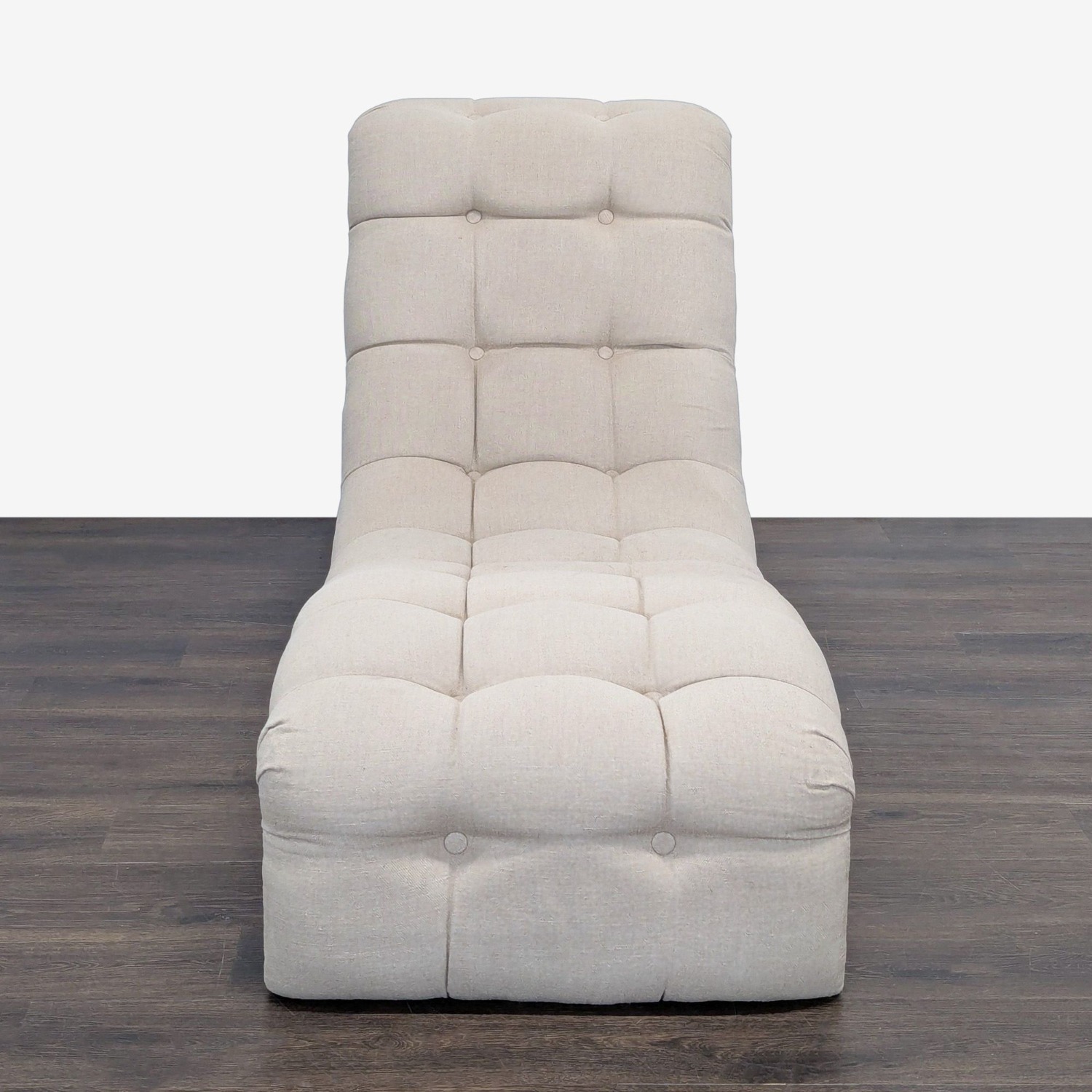 Modern Tufted Chaise Lounge in Beige  - image-1