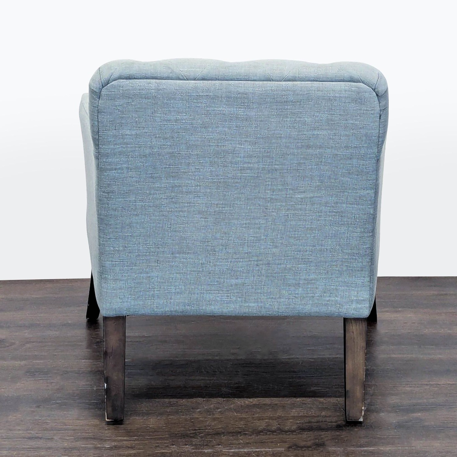 West Elm Elton Tufted Light Blue Lounge Chair - image-4
