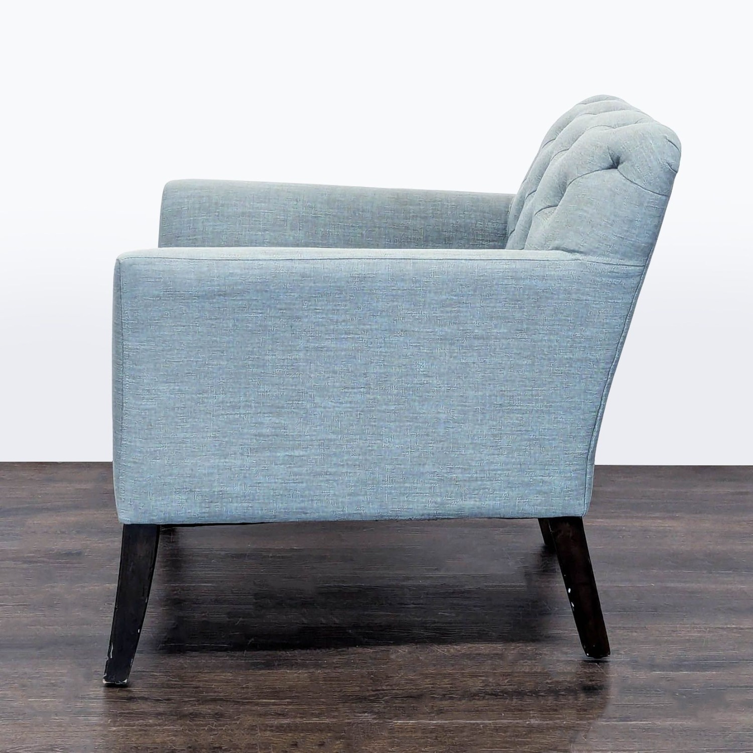 West Elm Elton Tufted Light Blue Lounge Chair - image-8