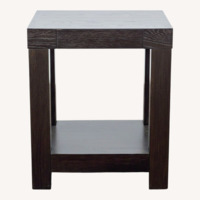 One Drawer Wood Side Table with Shelf	