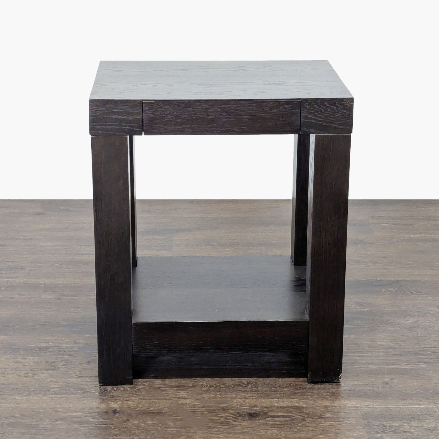 One Drawer Wood Side Table with Shelf	 - image-1