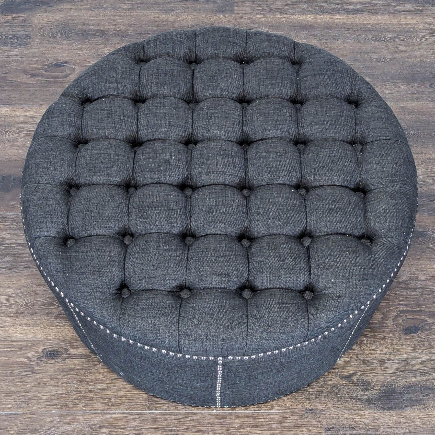 Button Tufted Ottoman with Nailhead Trim - image-2