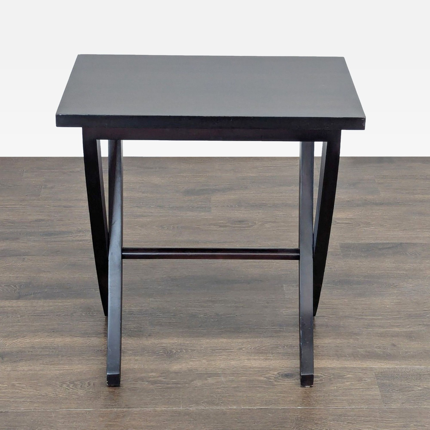 Wooden End Table with Curved Legs	 - image-2