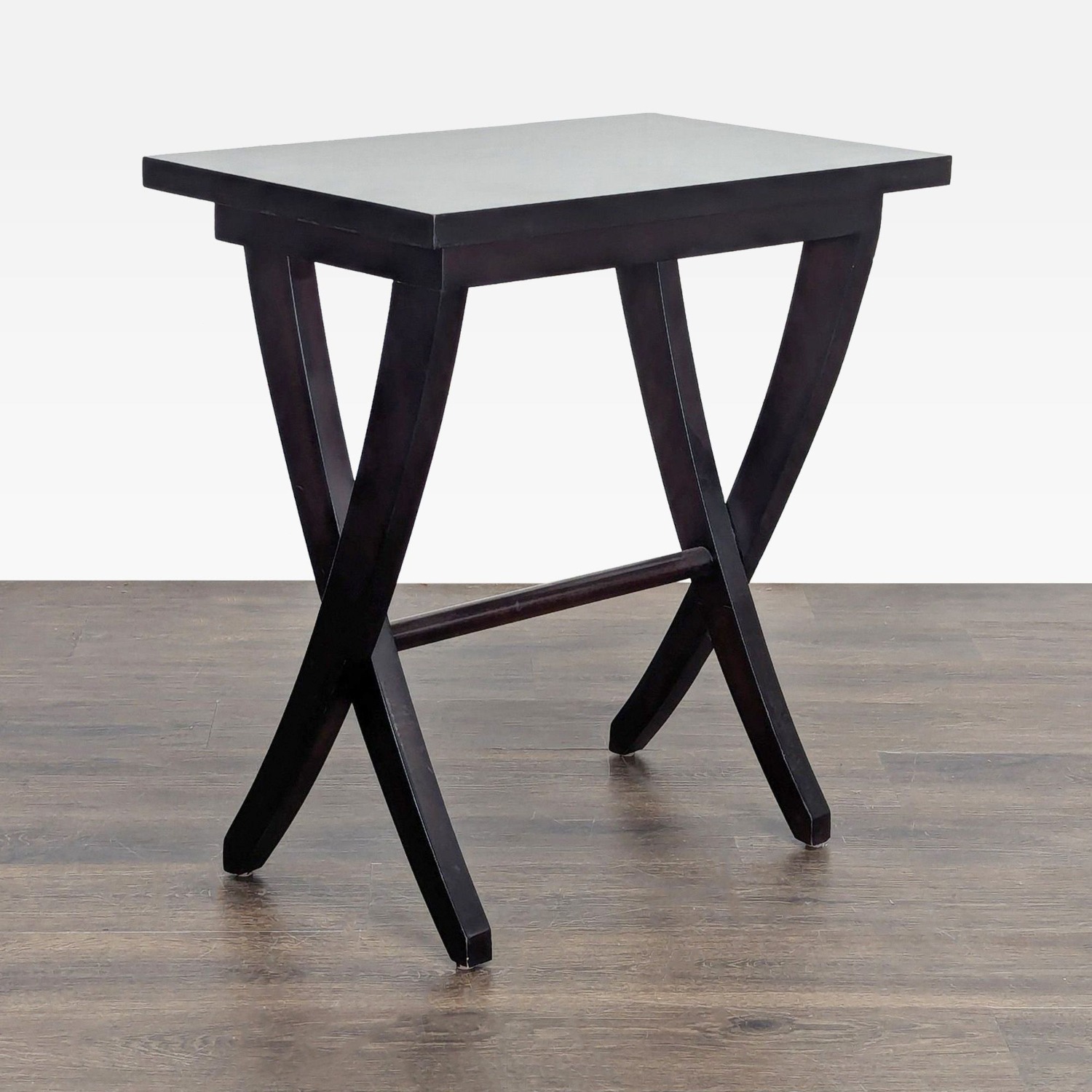 Wooden End Table with Curved Legs	 - image-3
