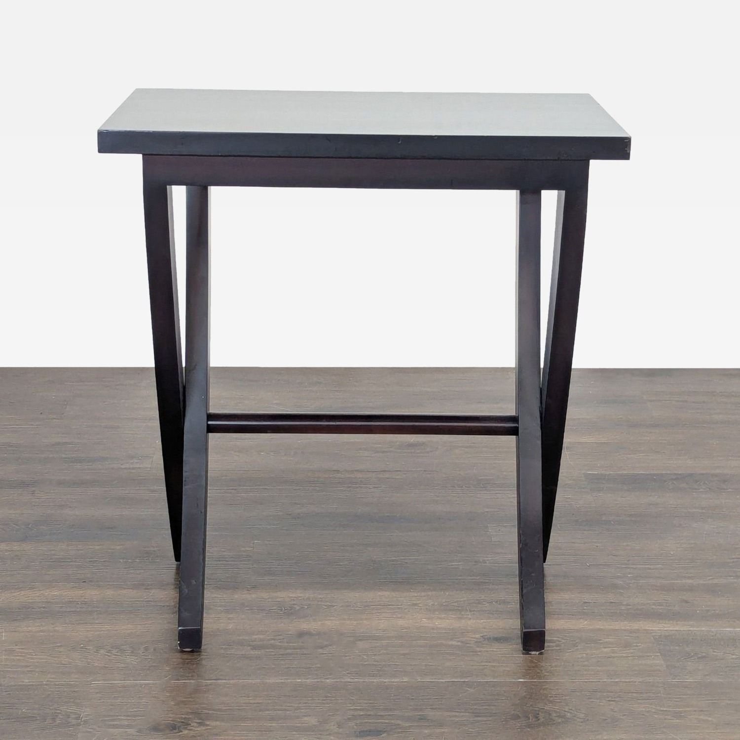 Wooden End Table with Curved Legs	 - image-1