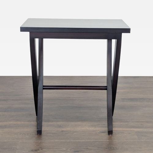 Used Wooden End Table with Curved Legs	 for sale on AptDeco