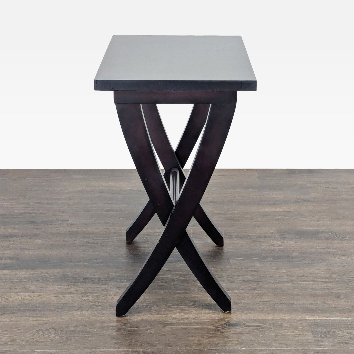 Wooden End Table with Curved Legs	 - image-8