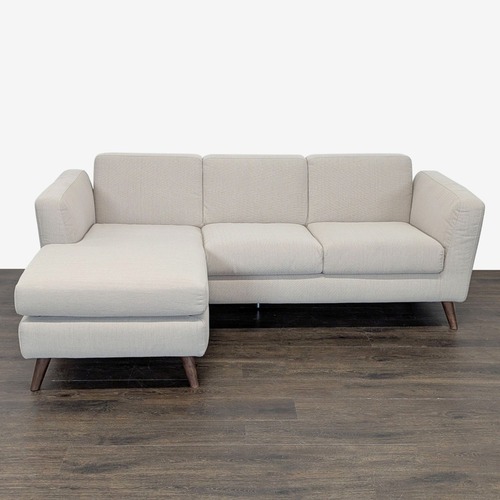 Used Moe's Home Collection Modern Beige Sectional Sofa for sale on AptDeco