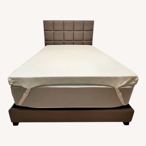Used Ashley Furniture Light Gray Linen Queen Bed for sale on AptDeco