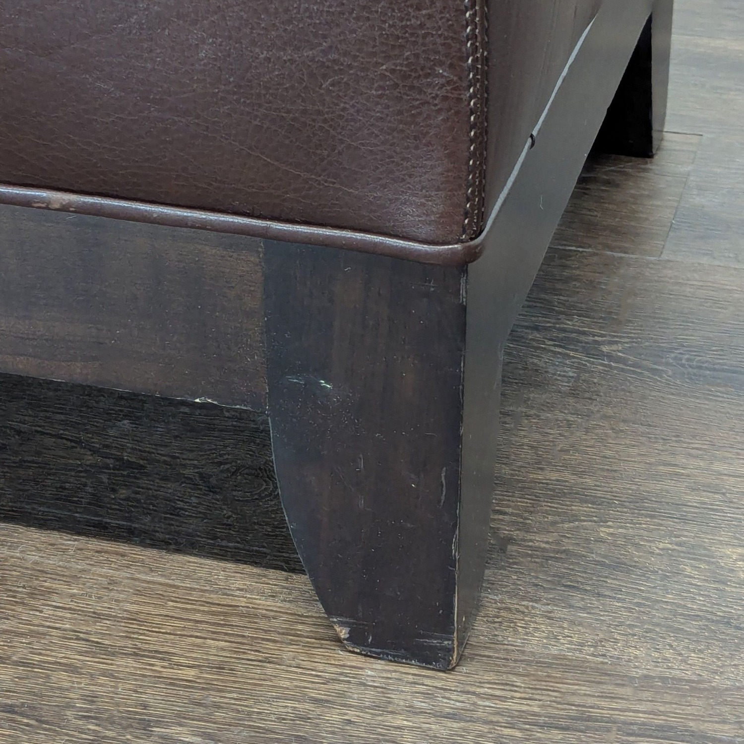 Leather Button Tufted Bench - image-6