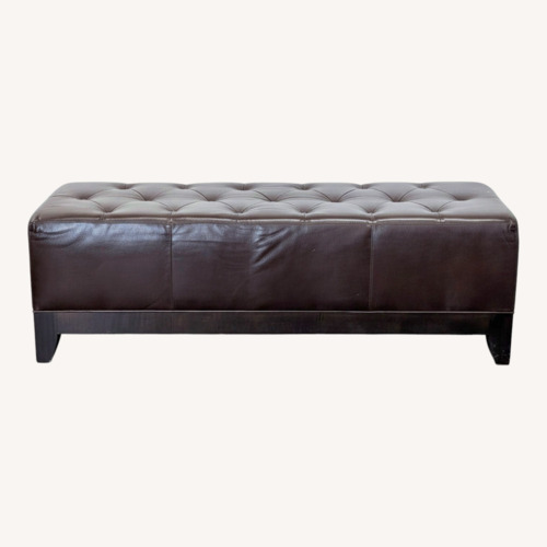 Used Leather Button Tufted Bench for sale on AptDeco