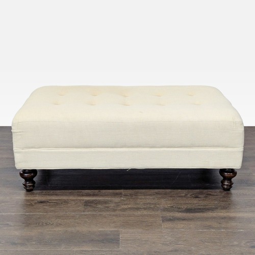 Used Pottery Barn Tufted Ottoman/Coffee Table for sale on AptDeco