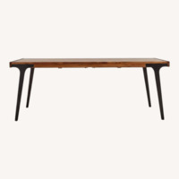 Crate & Barrel Lakin Dark Brown Wood Dining Table