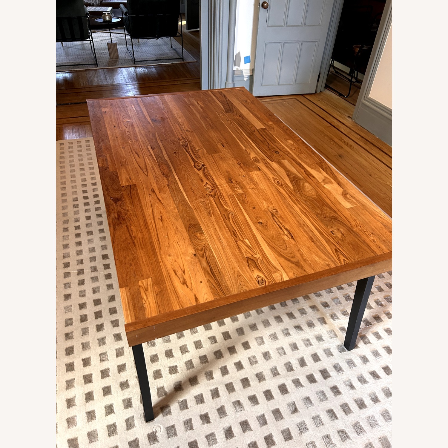 Crate & Barrel Lakin Dark Brown Wood Dining Table - image-2