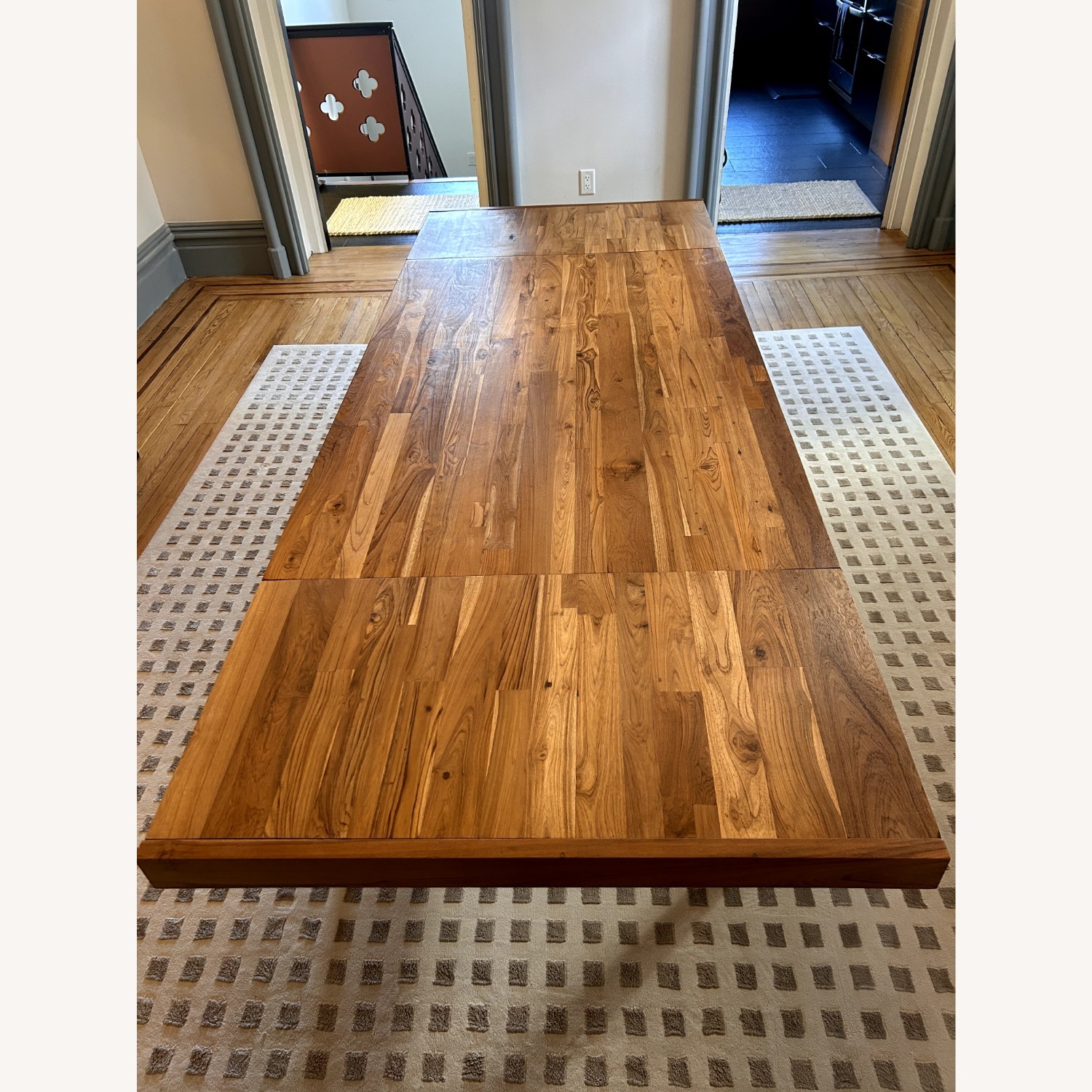 Crate & Barrel Lakin Dark Brown Wood Dining Table - image-1