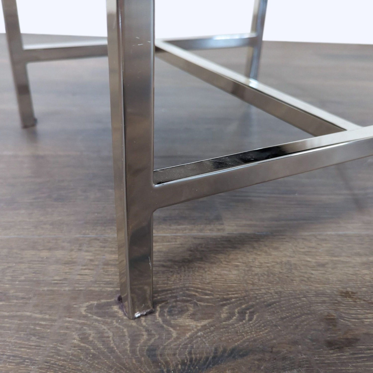 Faux Fur Ottoman on a Metal Base	 - image-4