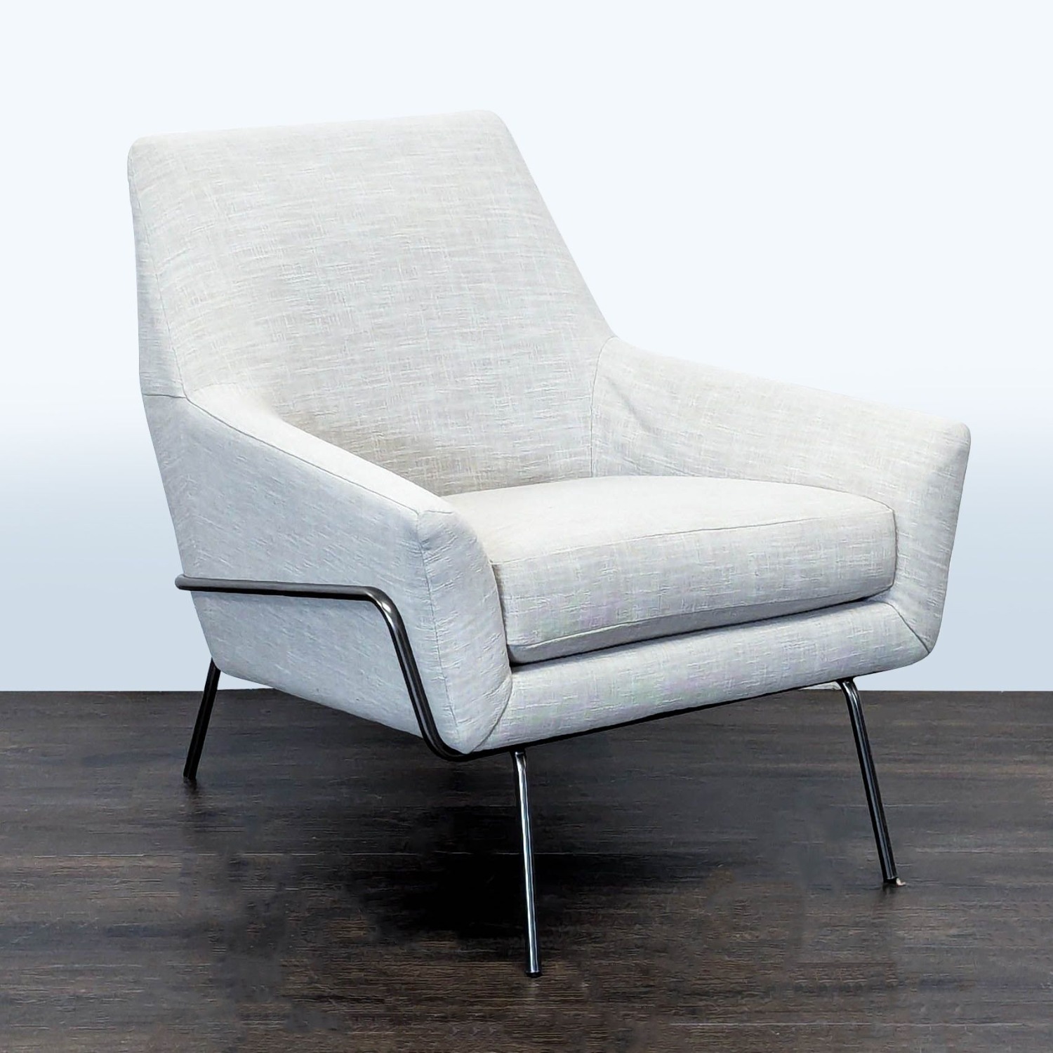 West Elm Lucas Modern Lounge Chair in Light Gray - image-3
